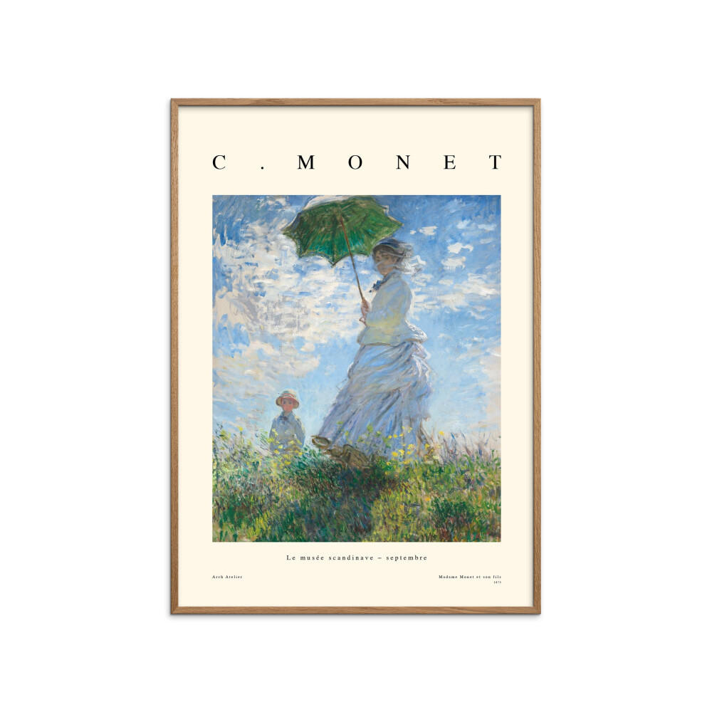 Poster&Frame Poster Blau, Eiche 50x70 cm