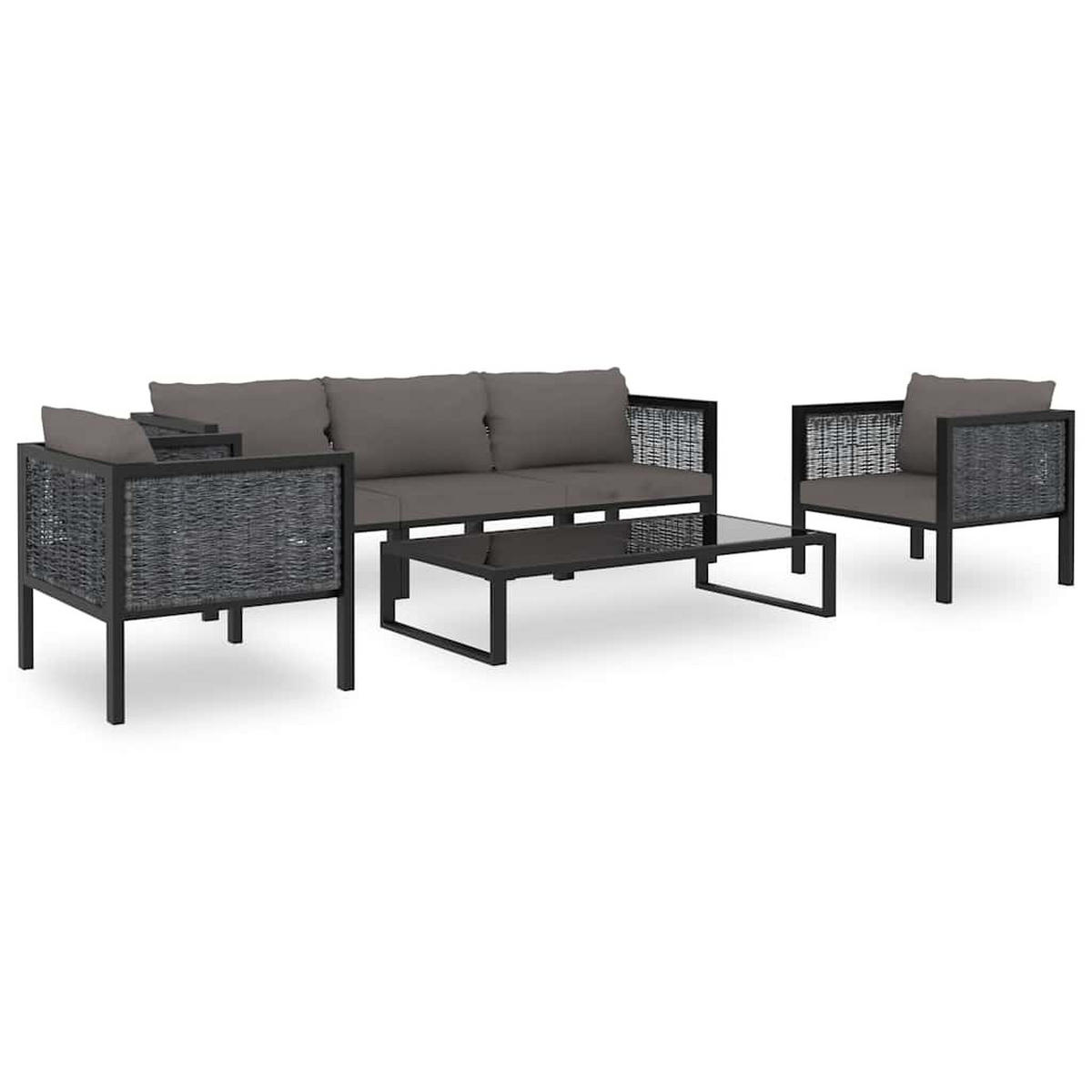 SOFA-ECKELEMENT Mit Linker Armlehne Poly Rattan Anthrazit - Anthrazit, Kunststoff (68/64/68cm) - vidaXL