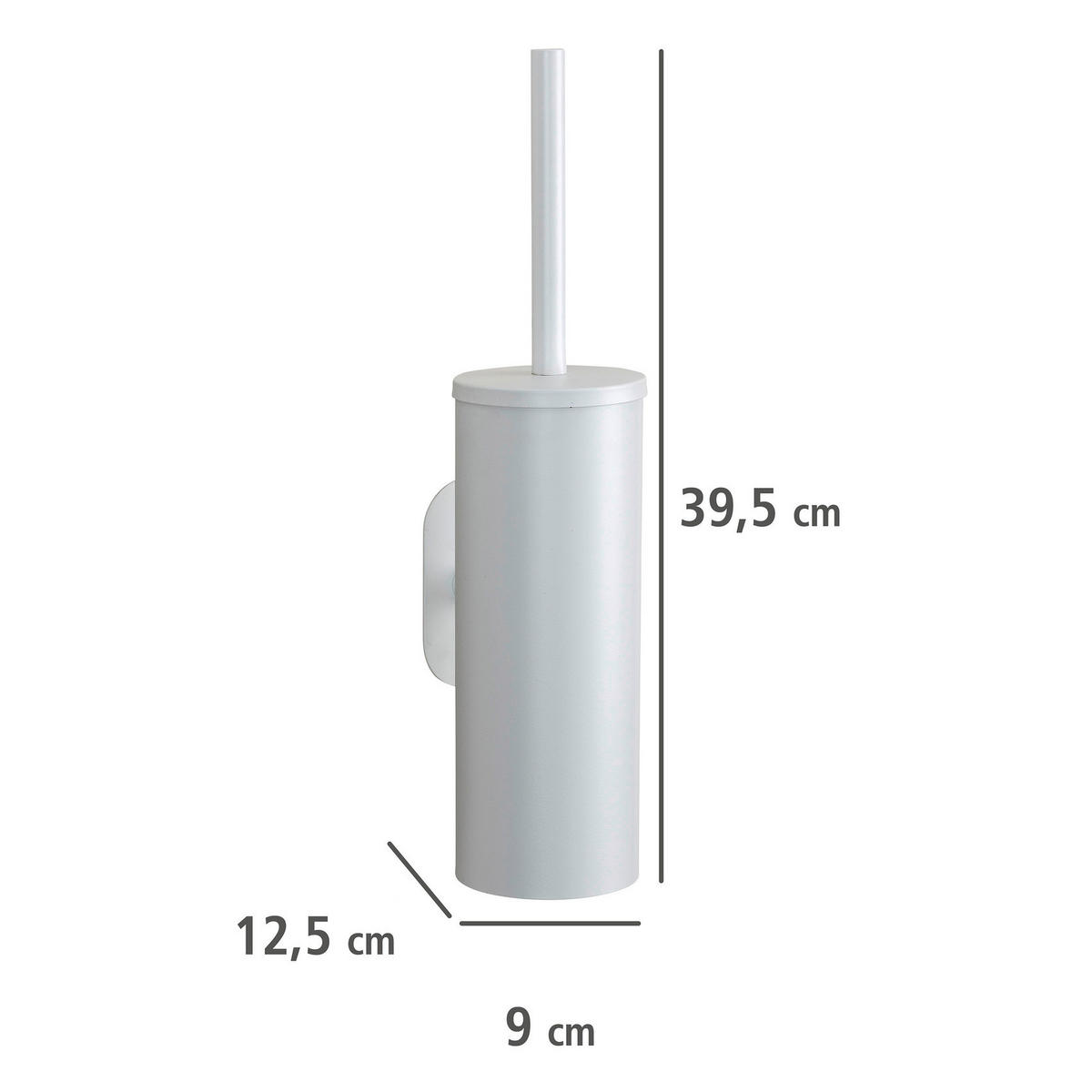 WC-BÜRSTE Turbo - Loc Orea Shine 12,5/20,5/39,5 cm - Weiß, Metall (20.5/39.5/12.5cm) - Wenko