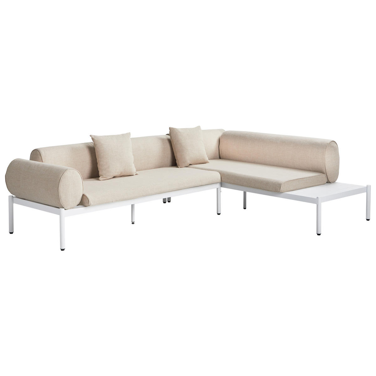 LOUNGE-SET 5-Sitzer Beige Rasiglia - Beige/Weiß, Metall - Beliani