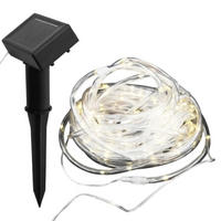 SOLAR LICHTERKETTE, Außen, 10m, 100 LED, Warmweiß, Wetterfest, Solarleuchte, Balkon, Garten, Terrasse, Außenbeleuchtung, Dekoration, Licht, LED, Außen - Weiß, Kunststoff (100cm) - Grundig