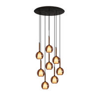 GALERIELEUCHTE Belluna 8-flammig Braun Ø 14cm - Braun, Glas (14/14/35cm) - s.luce