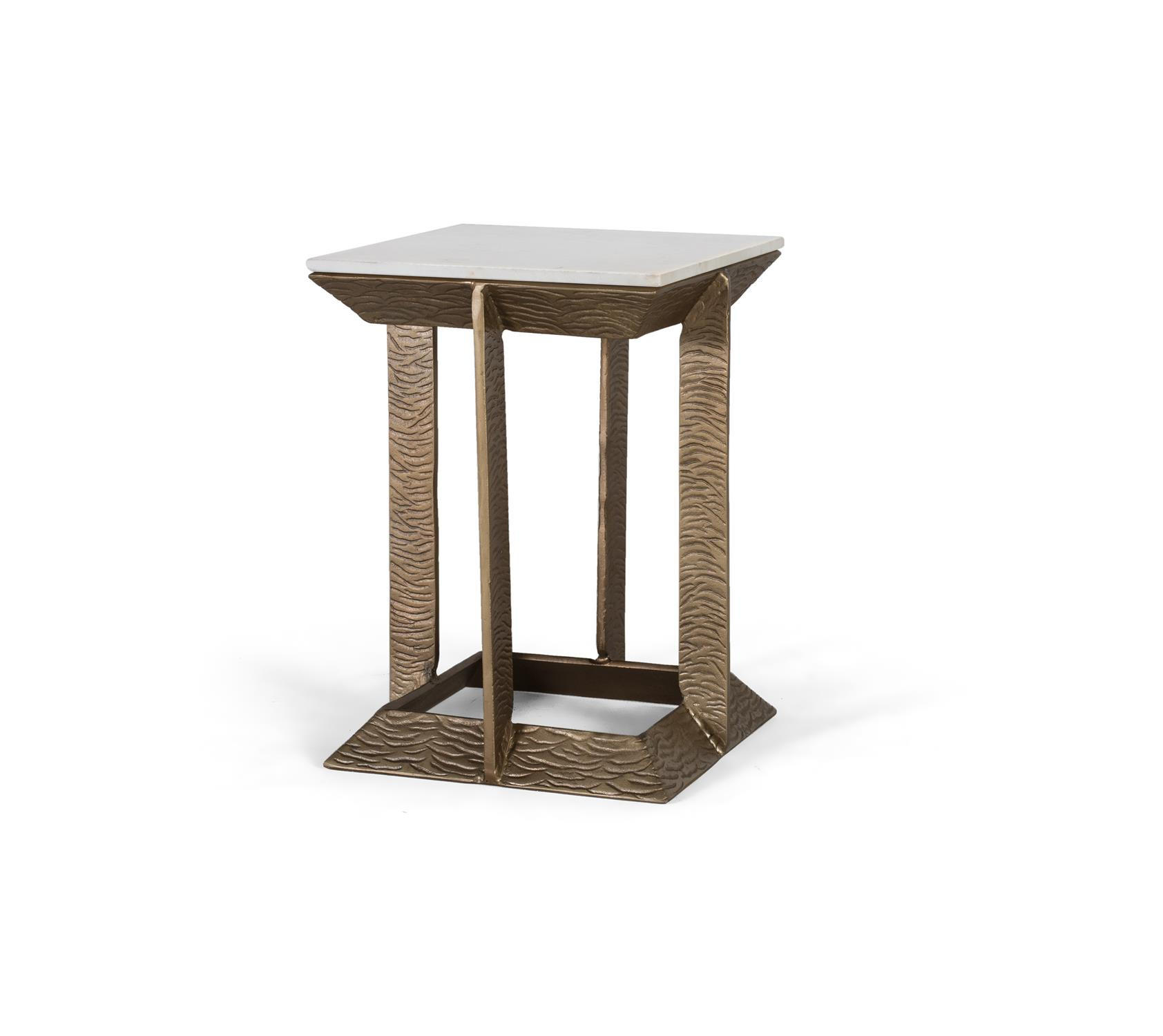 ECKTISCH aus Marmor und Metall - Bronzefarben, Metall (40/40/52cm) - Giner y Colomer