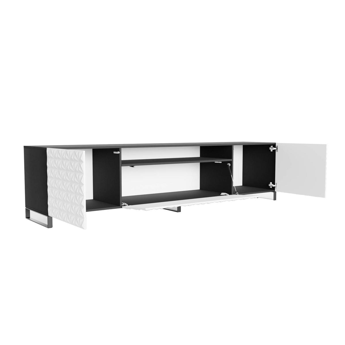 TV-SCHRANK CALI - Schwarz/Weiß, Holzwerkstoff (200/53/41cm) - Meblini