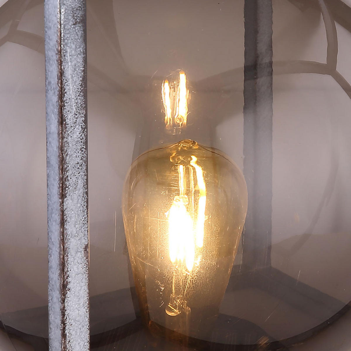 LED AUSSENLEUCHTE Kugel Rauch Schwarz - Schwarz, Glas (30/30/30cm) - Globo Lighting