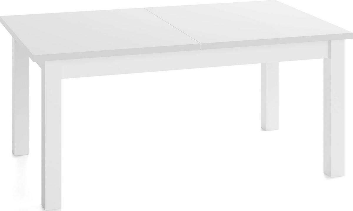 ESSTISCH Lindberg Weiß ausziehbar verlängerbar rechteckig, Weiß 200-300/100/77 cm - Weiß, Holz/Holzwerkstoff (200/100/77cm) - WFL GROUP