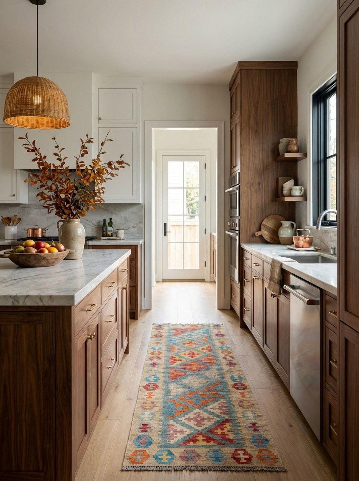 HANDWEBTEPPICH Kelim Gashgai Türkis 237/60 cm Schurwolle - Türkis, Textil (60/237cm) - Looma