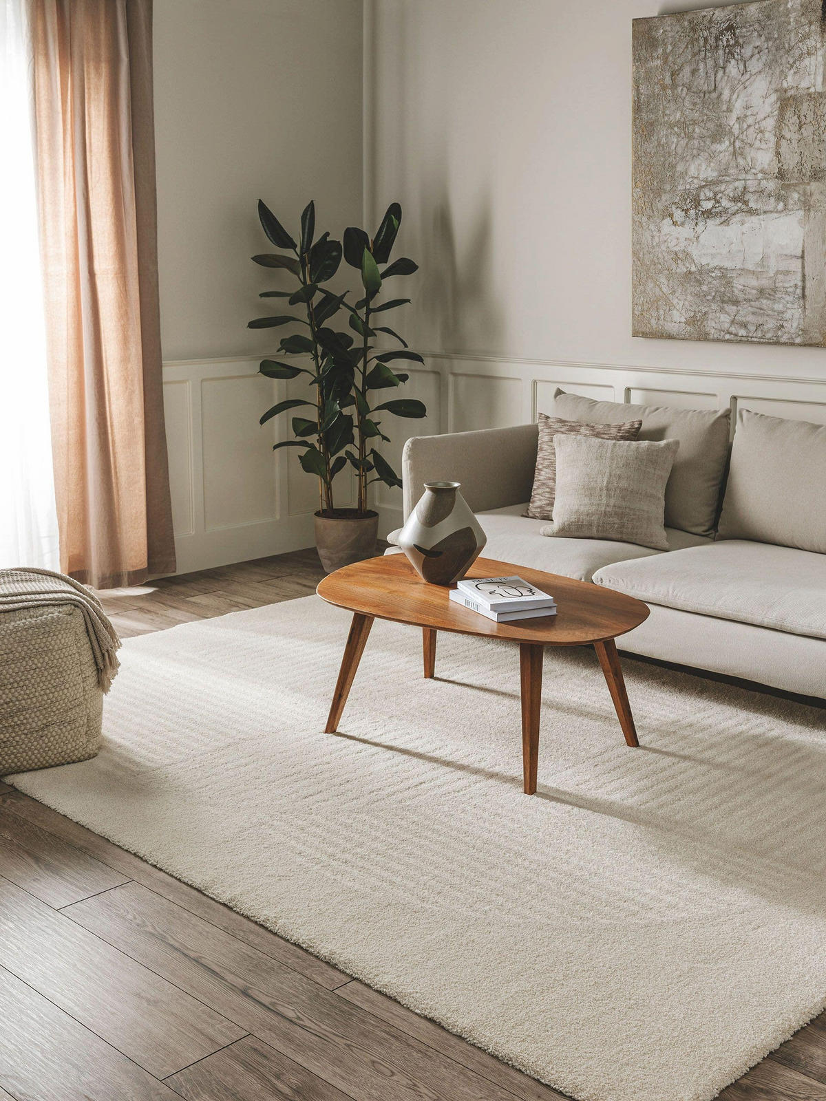 TEPPICH Tacoma Cream 80x150 cm - Creme, Textil (80/150cm) - benuta Nest