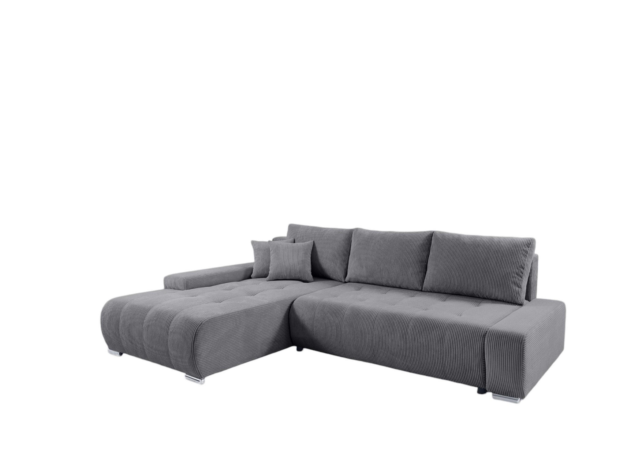 ECKSOFA Vogar In Poso - Grau, Holzwerkstoff/Textil (265/185cm) - Fun Möbel