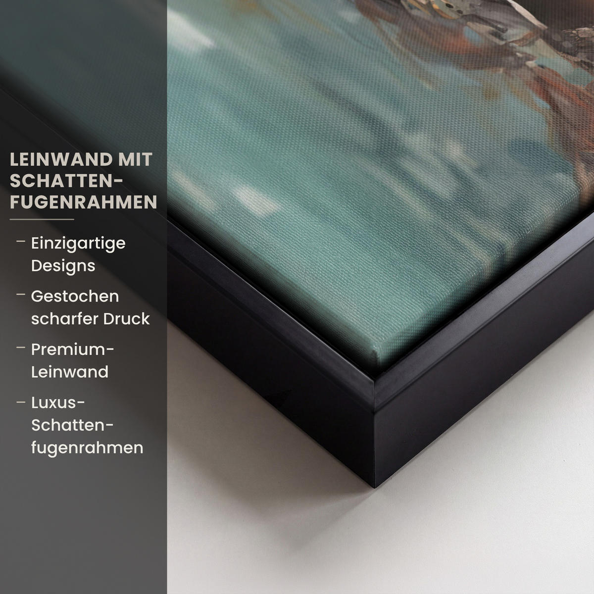 LEINWAND Bilder mit Rahmen - Frau - Kunst - Schmuck - Porträt - 40x30 - Blaugrau, Textil (40/30cm) - MuchoWow