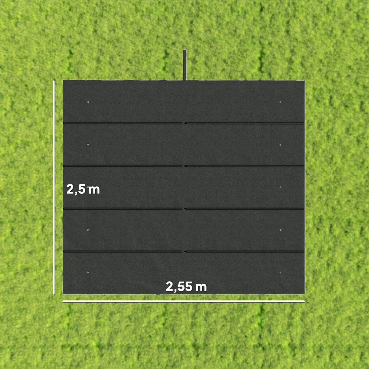 NÁHRADNÍ STŘECHA, polyester, tmavě šedá - tmavě šedá, plast (255/6/250cm) - Outsunny