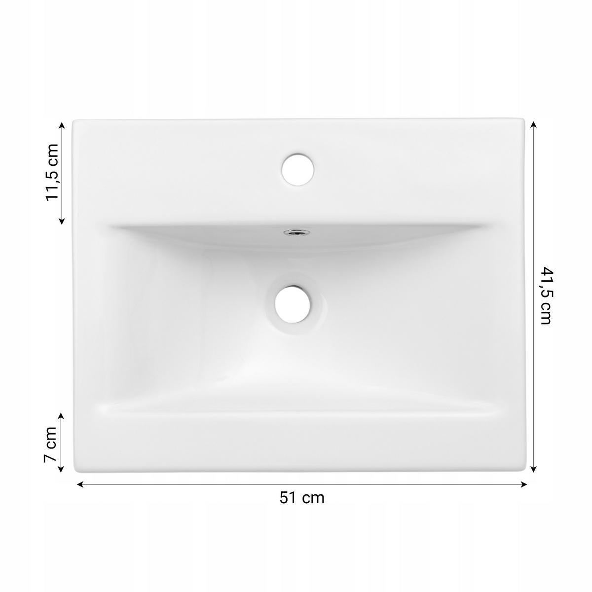 WASCHTISCHKOMBI 50cm mit Waschbecken Eichenfarbe - Eichefarben, Holzwerkstoff (50/50/39cm) - Stamar