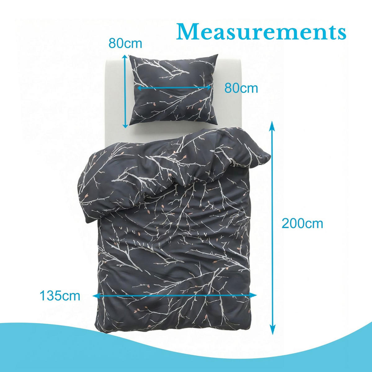 BETTWÄSCHE (Blau-Weiß) - Blau, Kunststoff (135/200cm) - Intirilife