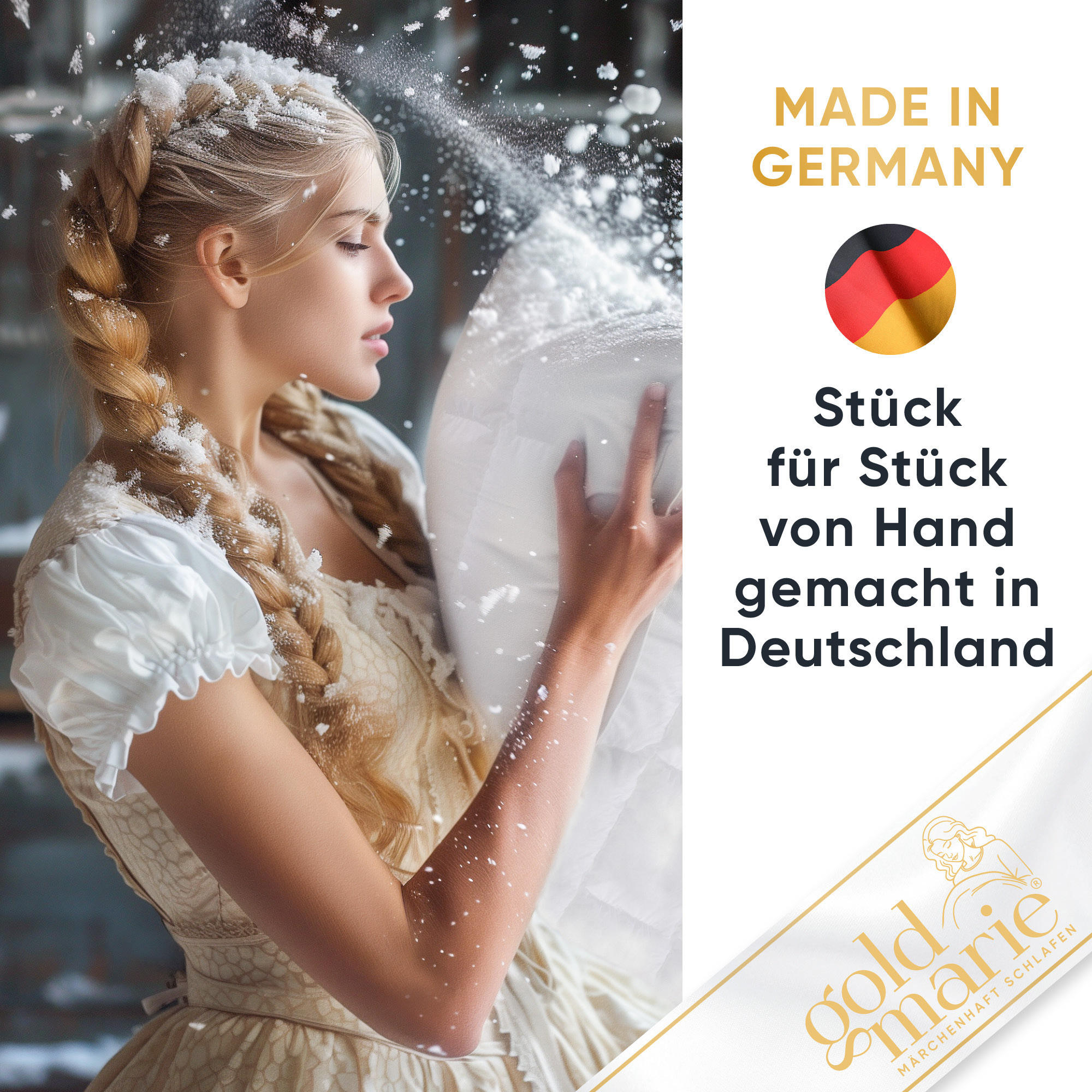 Thumbnail - Goldmarie  Winterbettdecke, Weiß, Textil, Füllung: Daunen, Federn, 155x220 cm, Schlaftextilien, Bettdecken, Winterdecken