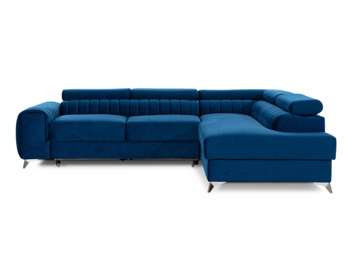 ECKSOFA Laurence mit Schlaffunktion & Bettkasten – 278 x 205 cm, verstellbare Kopfstützen - Blau, Kunststoff (278/205cm) - Wohnideebilder