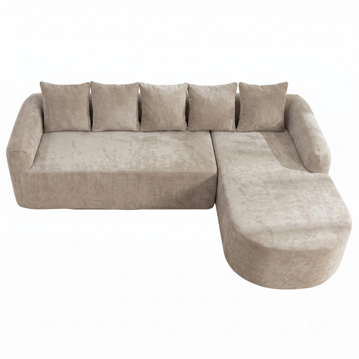 ROHOVÁ POHOVKA Modulární pohovka z žinylky šedá s taburetem bez montáže - šedá, textil (270/172cm) - Urban Meuble