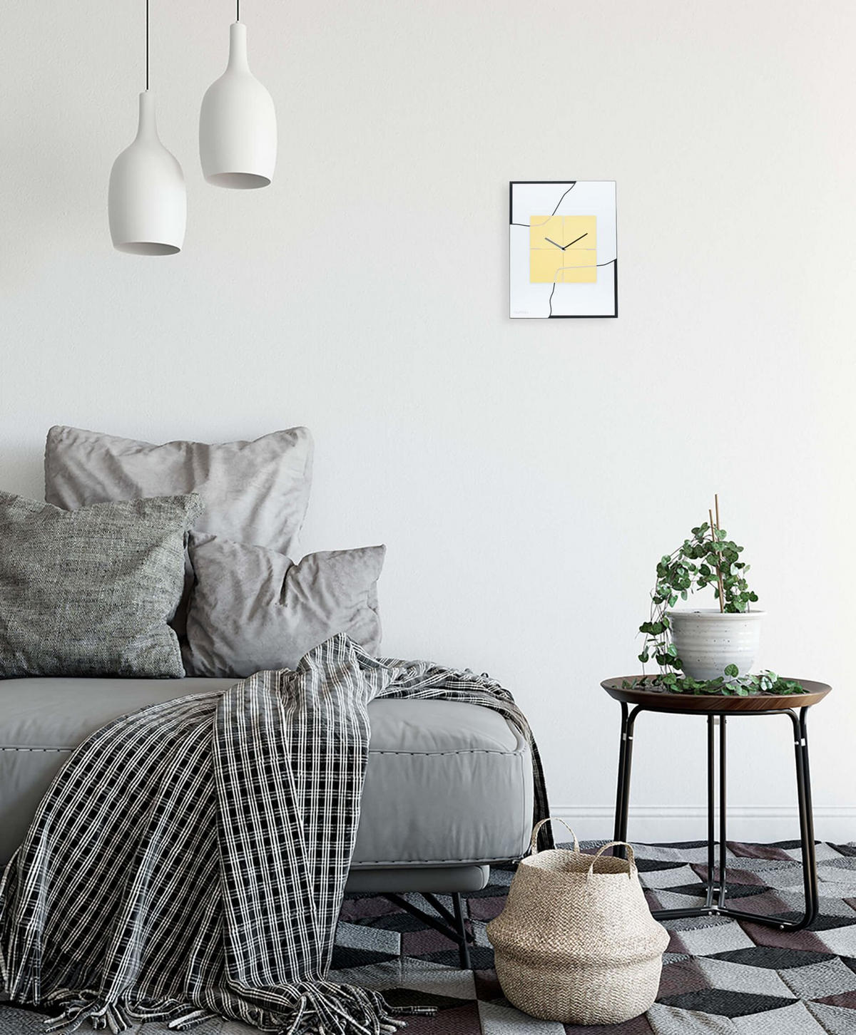 WANDUHR Design Weiß 40/51 cm - Weiß, Kunststoff (2.16/50.5/1cm) - ONZENO
