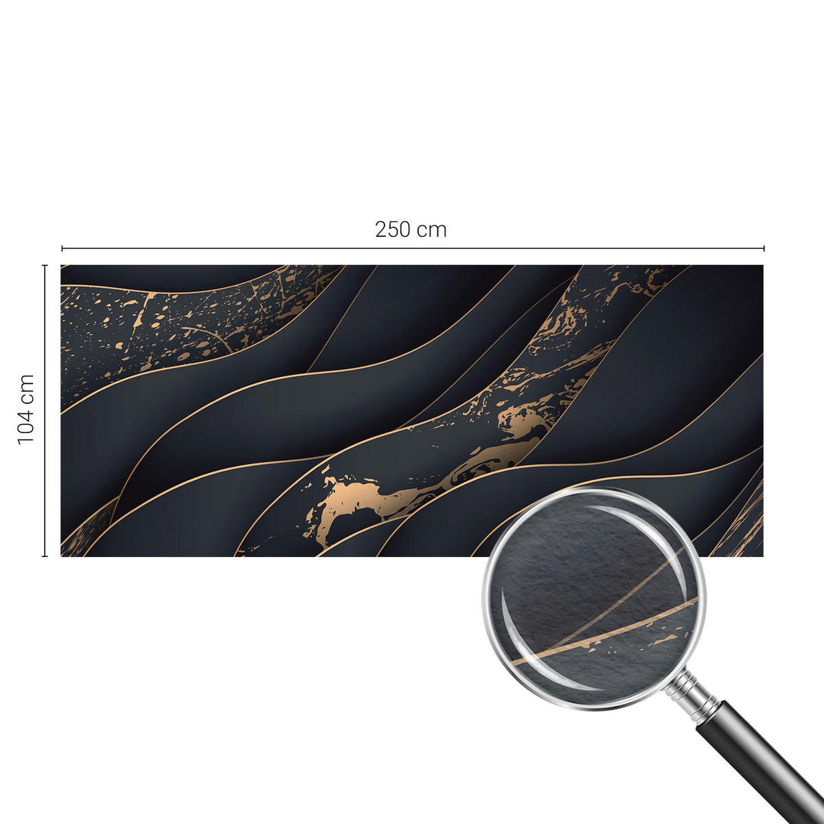 FOTOTAPETE 250x104 cm - Elegante Wellen - Weiß, Textil (250/104cm) - Wallfluent