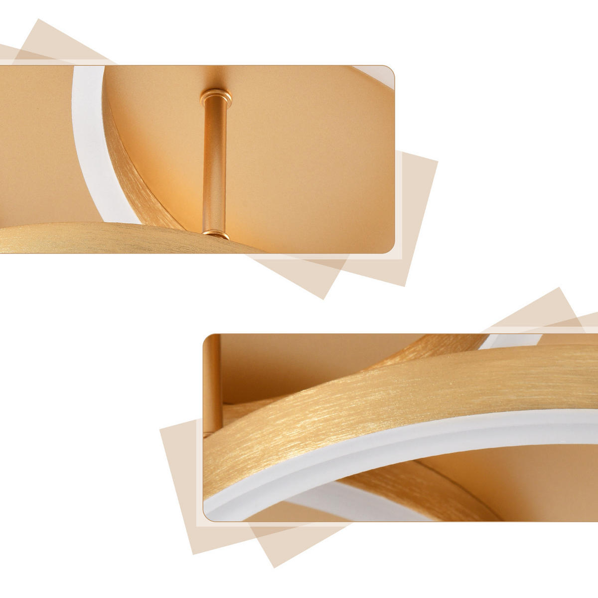 LED-DECKENLEUCHTE Peldar 65.0/98.0/12.0 cm - Goldfarben, Metall (98/65/12cm) - ZMH