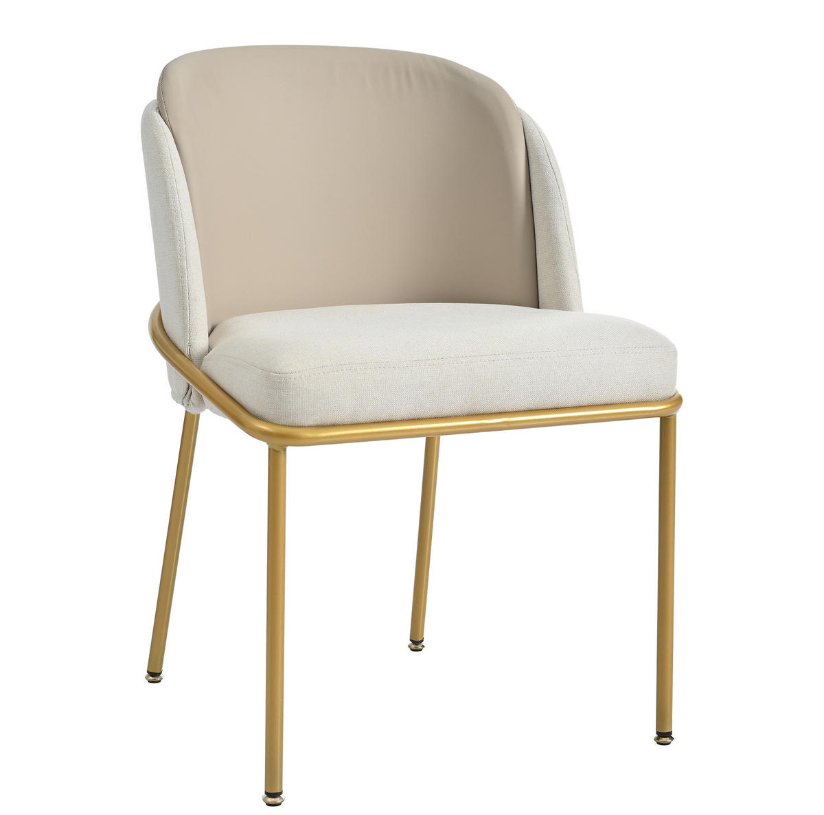 STUHL 4er-Set mit verstellbaren Füßen Sitzfläche 44,5x50,8 cm Beige - Beige, Metall (55/85/55.2cm) - Meubliv