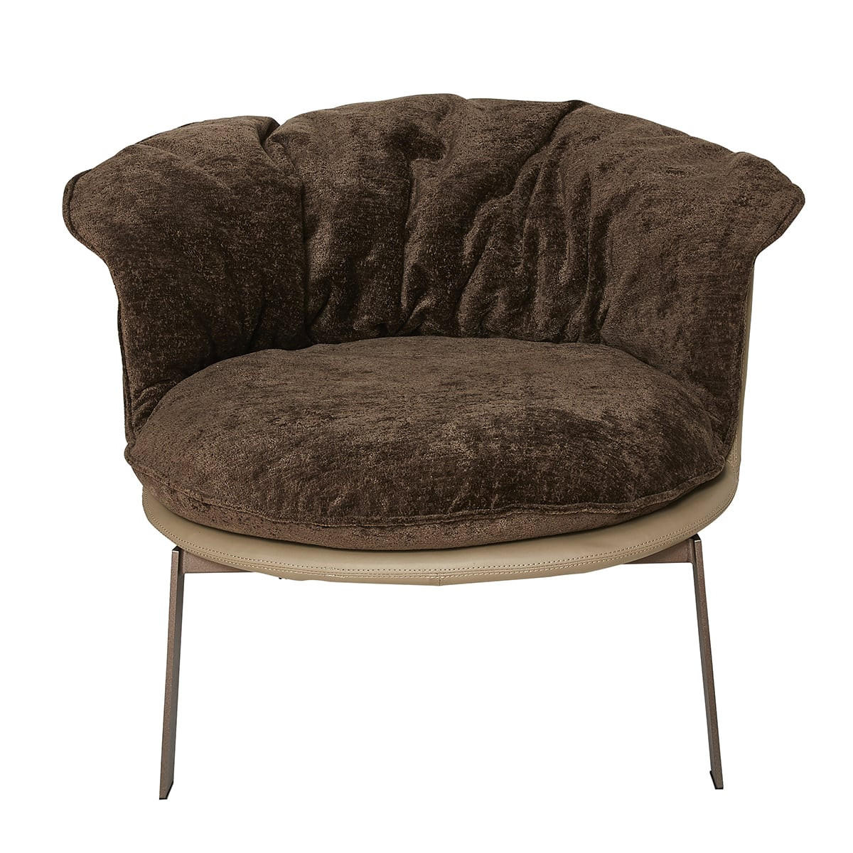 BOB Sessel - Kissen aus Chenille-Stoff - Braun, Textil (83/63/68cm) - Signature