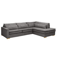 ECKSOFA mit Ottomane - Grau, Textil (299/216cm) - home24