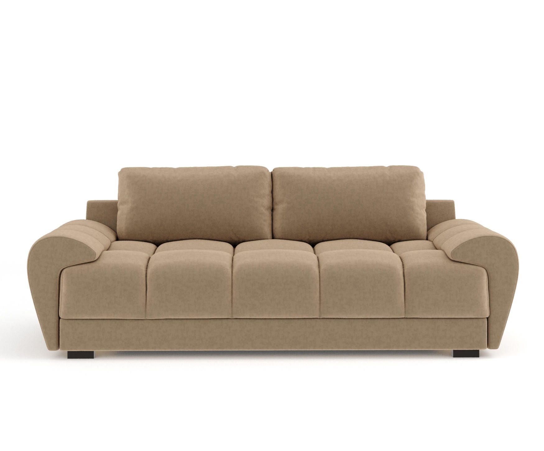 3-SITZER SOFA Peebles Beige Samtstoff - Beige/Schwarz, Holz/Holzwerkstoff (244/90/101cm) - Maison de Reve