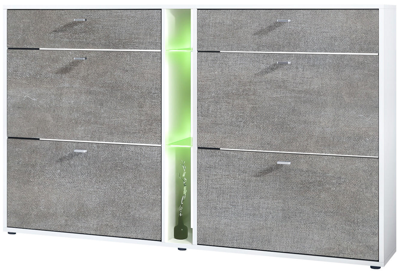 Vladon Schuhschrank Graubraun 155.5x95x28 cm