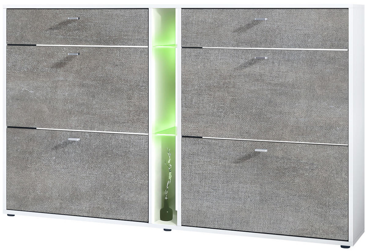 SCHUHSCHRANK Today Fronten in Braun meliert - Graubraun, Holzwerkstoff (155.5/95/28cm) - Vladon