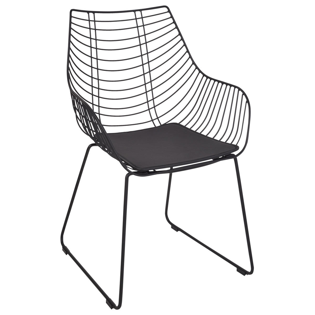 ESSZIMMERSTUHL 2er-Set Metall Schwarz Annapolis - Schwarz, Metall (57/86/56cm) - Beliani