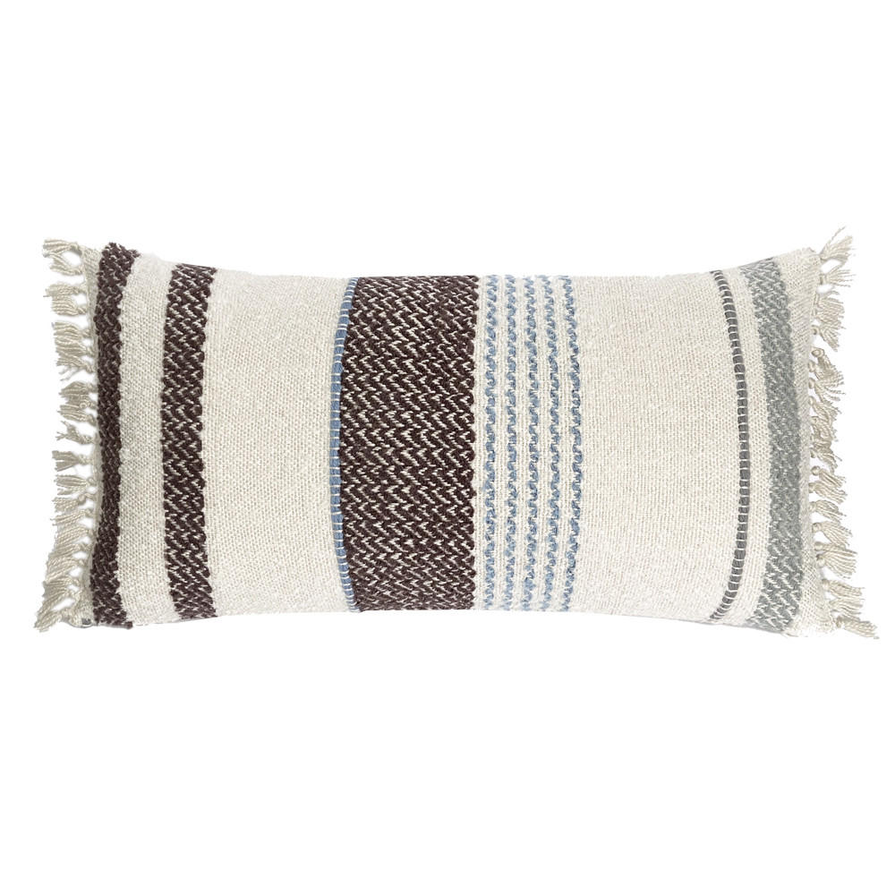 DEKOKISSEN Meerblick Bouclé mehrfarbig 37x70 - Blau/Multicolor, Textil (70/37/12cm) - Malagoon