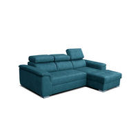 ECKSCHLAFSOFA SILVER Holz, hochelastischer Schaum - Blau, Holz (108/247cm) - Robin