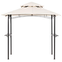 PAVILLON Stahl beige 240/148 cm Naro - Beige/Schwarz, Metall (240/245/148cm) - Beliani