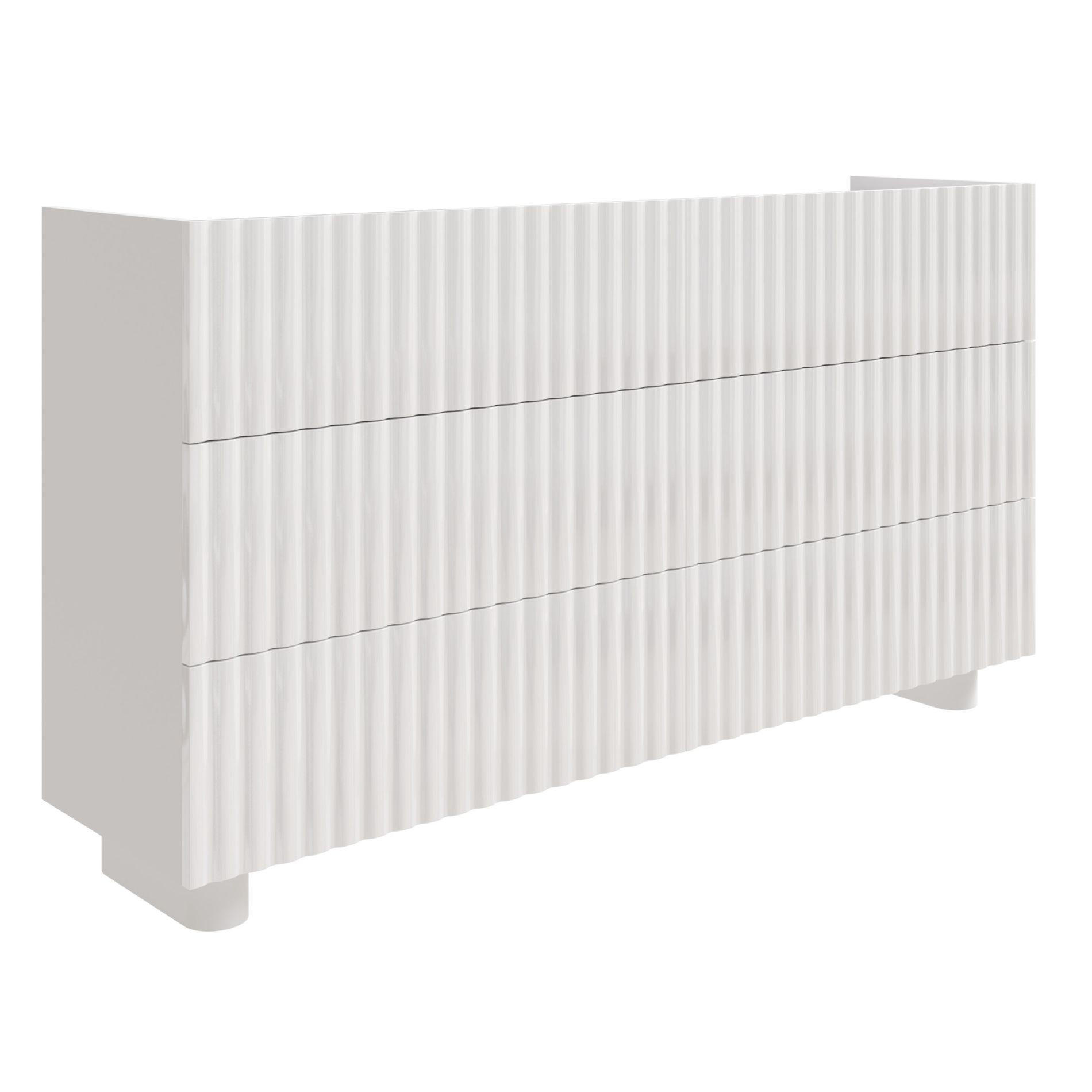 KOMMODE Fiorra Weiß Hochglanz, 147 cm - Weiß, Holzwerkstoff (144/84/38.8cm) - Selsey