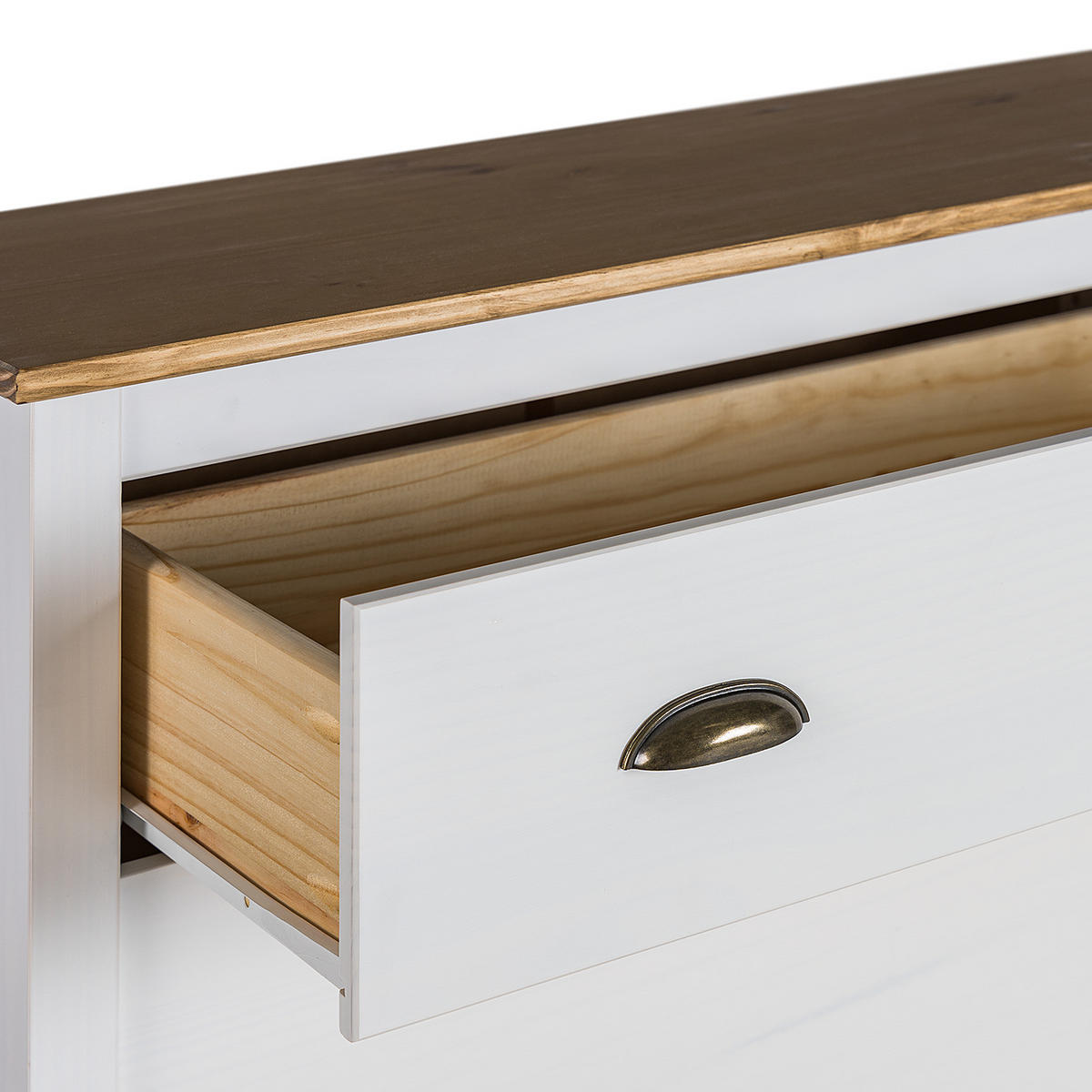 SCHUHKIPPER - Kiefer massiv - Weiß, Holz (88/116/35cm) - home24