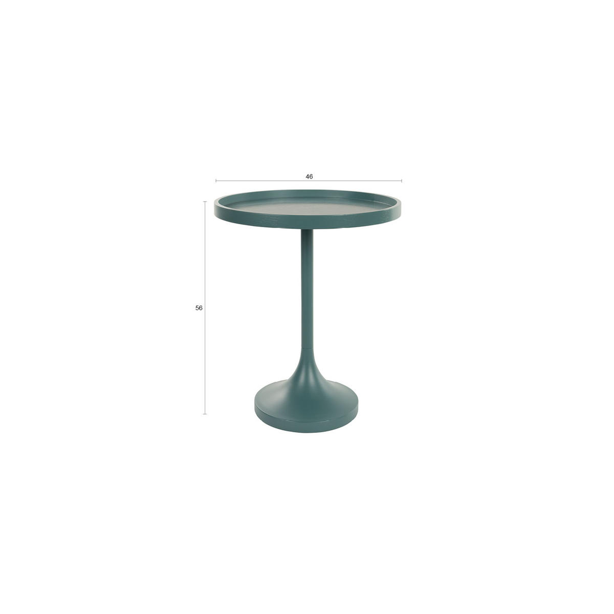 BEISTELLTISCH Jason Rund 46 cm Blau - Blau, Metall (46/46/56cm) - Zuiver