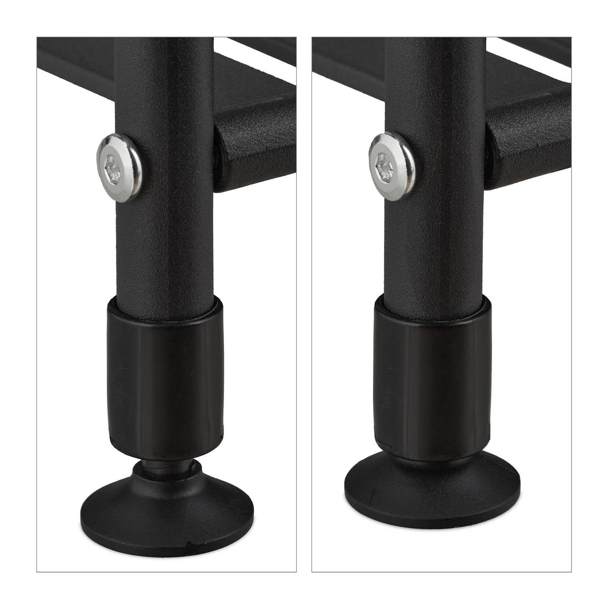 STANDREGAL - Schwarz, Metall (33/145/28cm) - Relaxdays