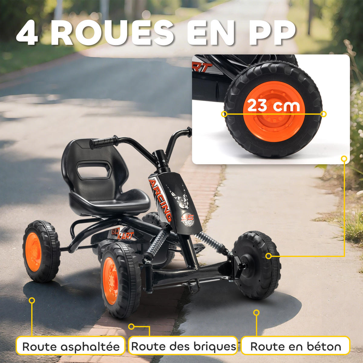 TRETKART DE-13124 Vor-/Rückwärtsgang Schwarz - Schwarz, Metall (84/54/56cm) - ComfortXL