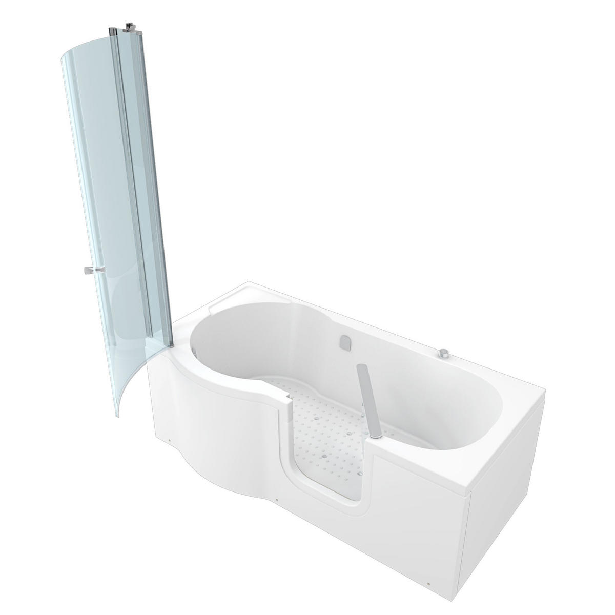 SENIORENDUSCHE S12D-AIR-R-EC Weiß - Weiß, Glas/Kunststoff (170/200/85cm) - AcquaVapore by Sandra Jentho