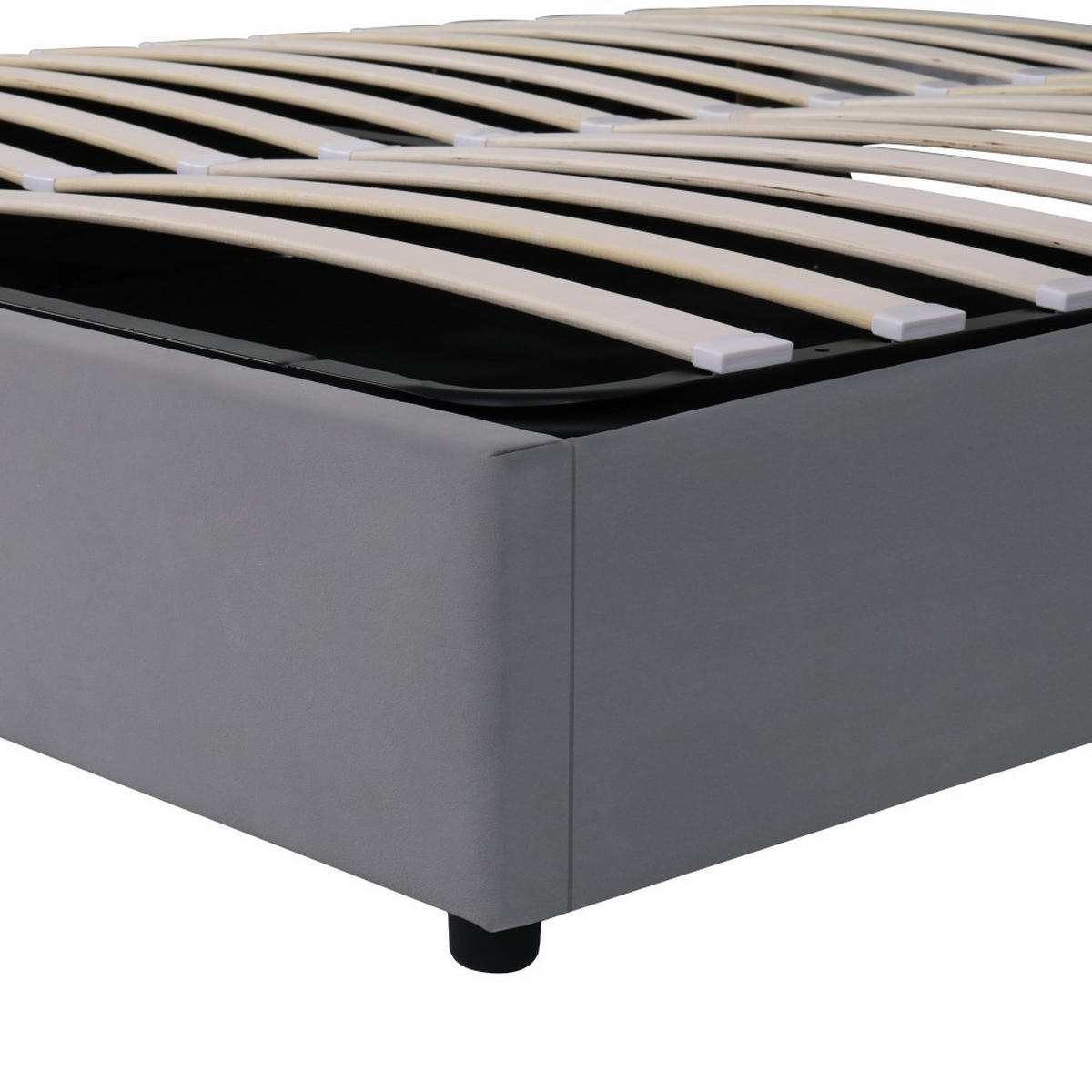 POLSTERBETT 180/200 cm in Grau mit USB-Aufladung - Grau, Holz/Textil (180/200cm) - KOMHTOM