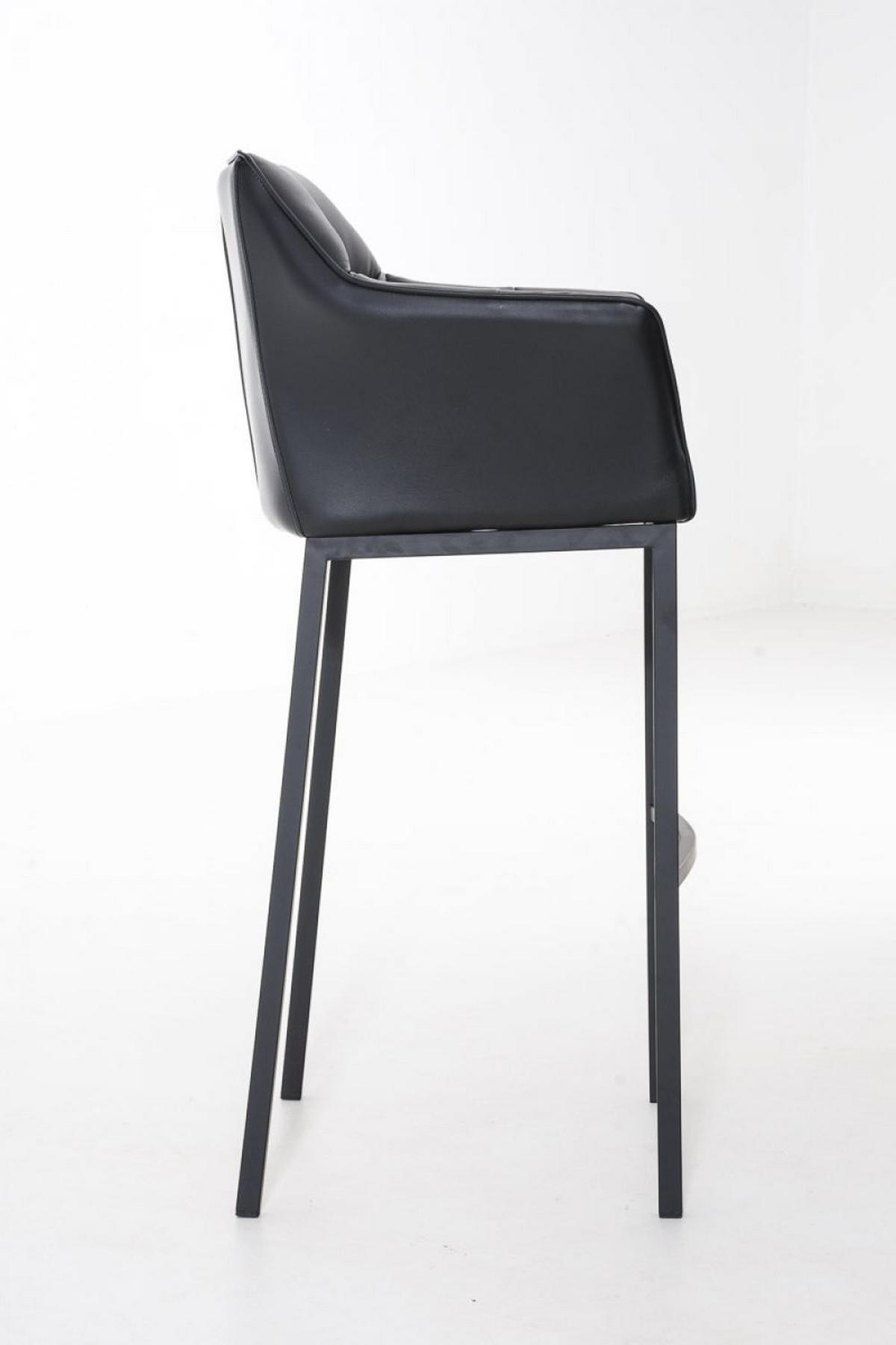BARHOCKER 2er Set Lederlook Schwarz - Schwarz, Textil/Metall (64/110/48cm) - CLP