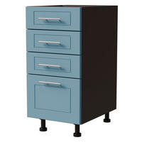 SCHUBLADENUNTERSCHRANK Bari D4/40 Lava / RAL 5024 pastellblau 40 / 50 / 82cm Blum Teilauszug - Blau/Dunkelgrau, Holz/Holzwerkstoff (40/82/50cm) - Feldmann-Wohnen