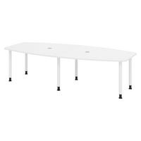 KONFERENZTISCH mittel KT28 130/280/74 cm in Weiß/Füße in Weiß - Weiß, Holzwerkstoff (130/280/74cm) - bümö