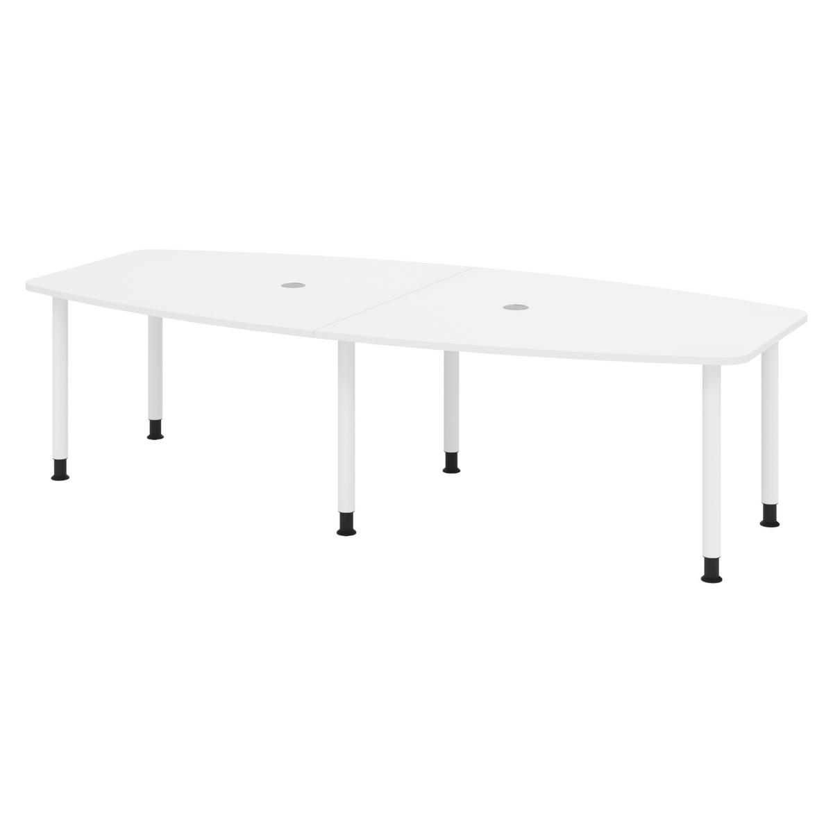 KONFERENZTISCH mittel KT28 130/280/74 cm in Weiß/Füße in Weiß - Weiß, Holzwerkstoff (130/280/74cm) - bümö