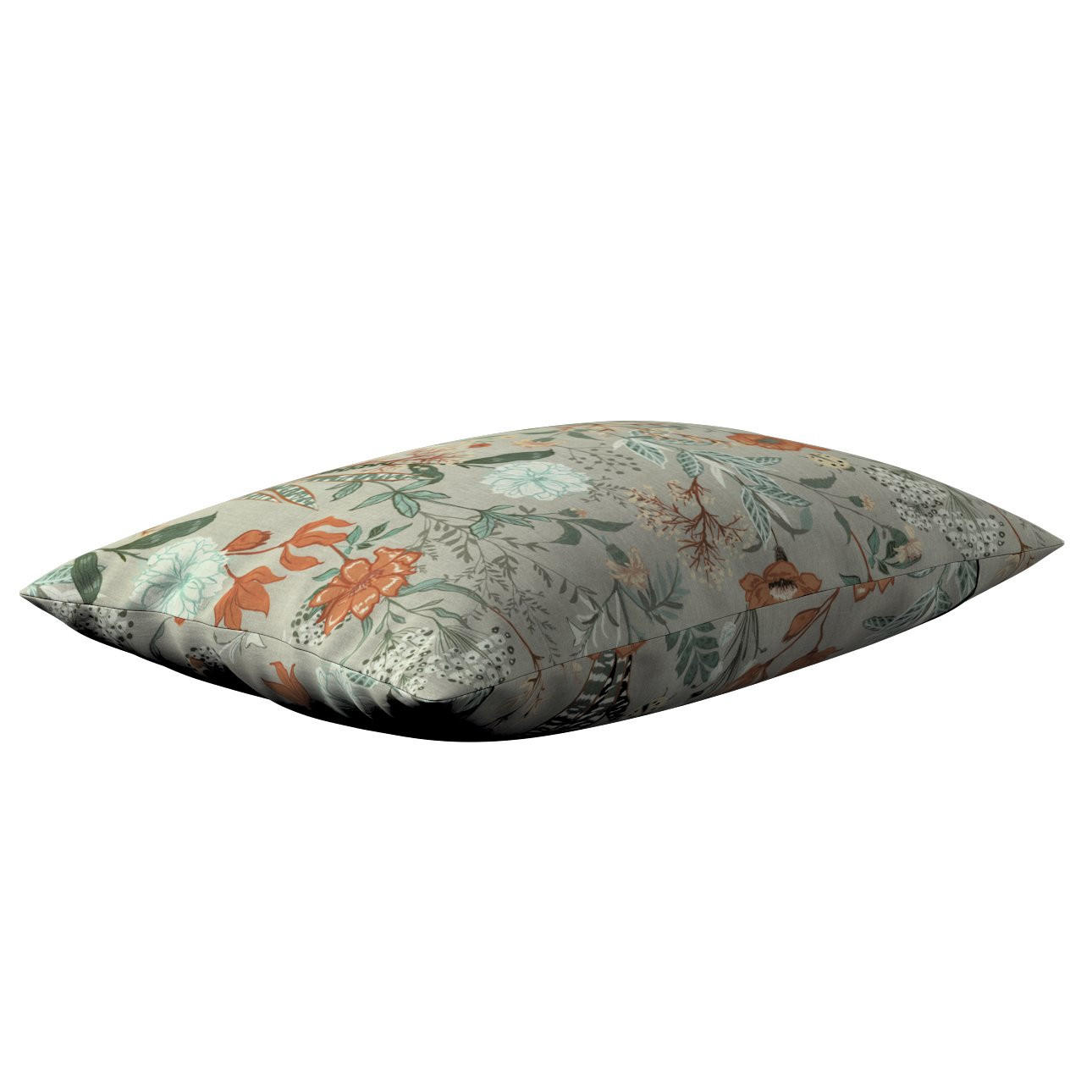 KISSENHÜLLE FLOWERS grau und rosa, 60x40cm - Rosa, Textil (60/40cm) - Dekoria