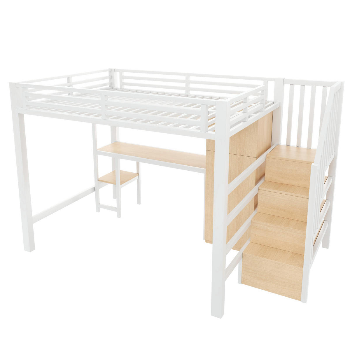 HOCHBETT Metall 140/200 cm Weiß - Weiß, Holzwerkstoff/Metall - Raumix