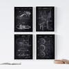 POSTER Set mit 4 Schwarz Basketball Patent A4 Rahmenlos - Klar, Papier (29.7/3cm) - Nacnic