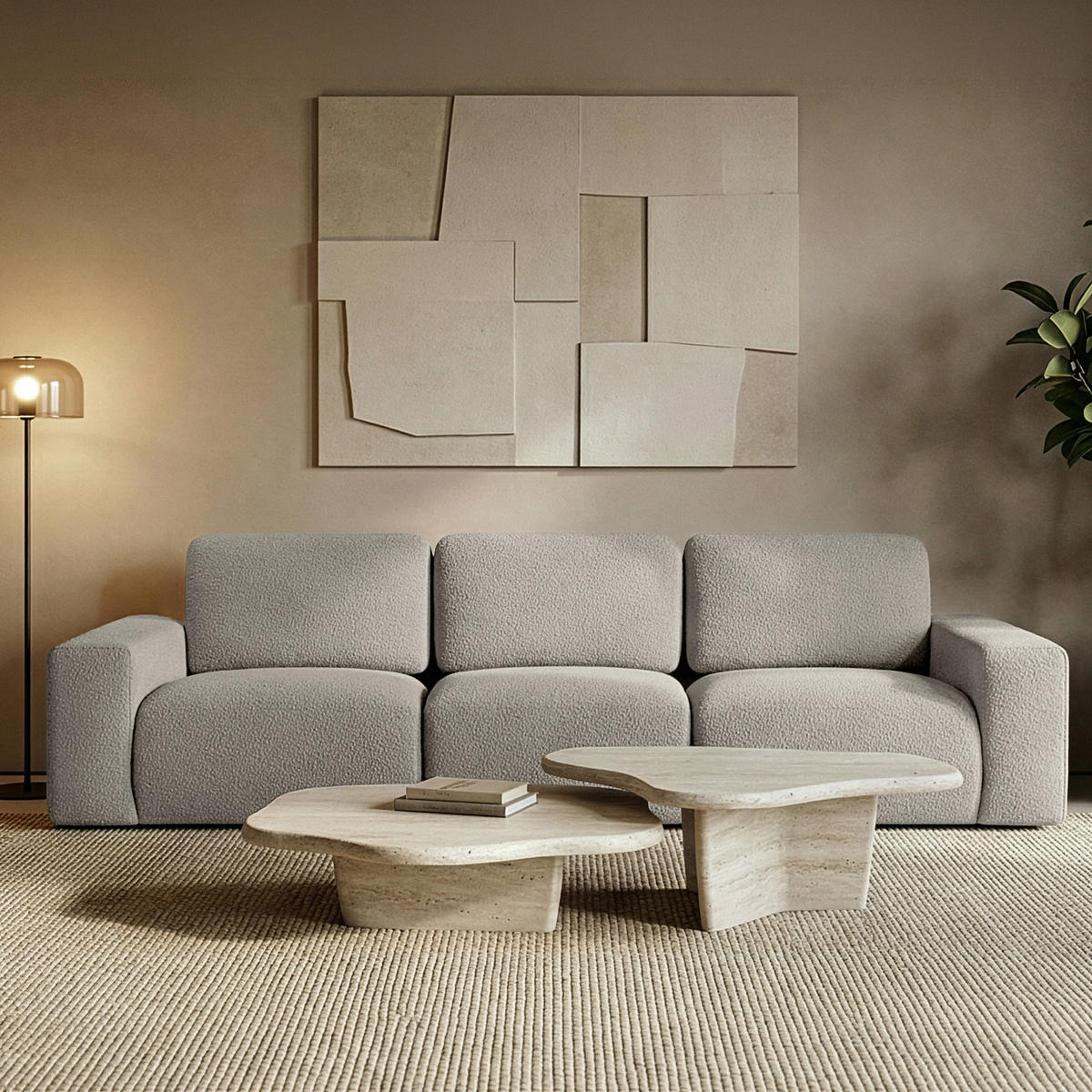 3-SITZER SOFA ZUCCO, Braun - Braun, Holz/Holzwerkstoff (292/85/100cm) - KONSIMO®