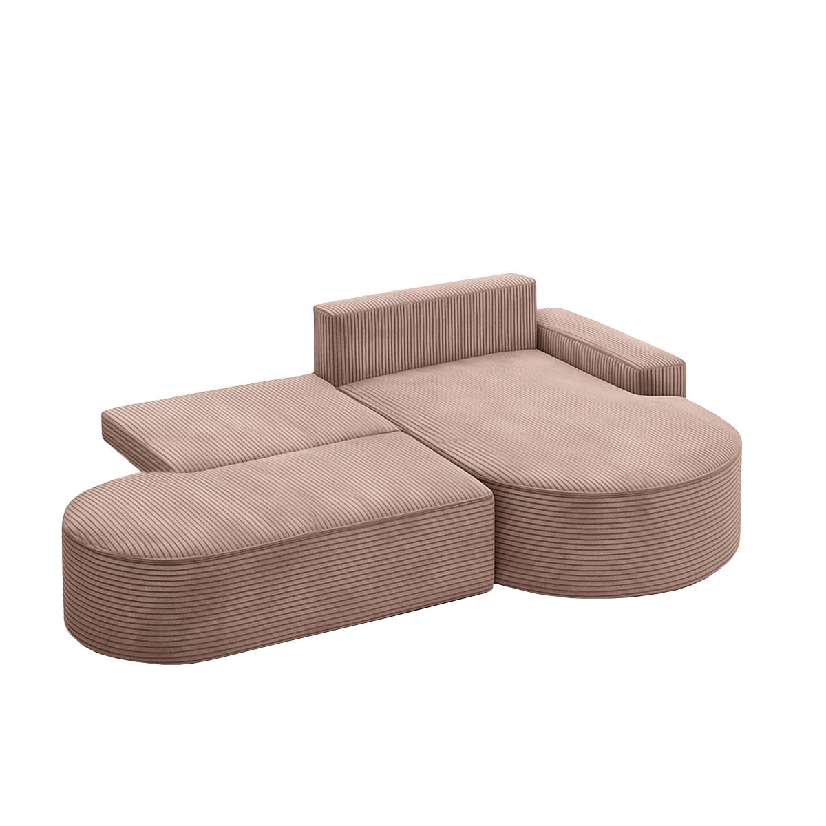 ECKSOFA Modena Pro - Komfort Und Stil Stoff Poso Rosa Rechts - Rosa, Holz (278/179cm) - Kaiser Möbel