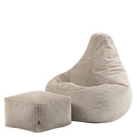 SITZSACK Dalton mit Hocker - Beige, Textil (90/73/84cm) - icon